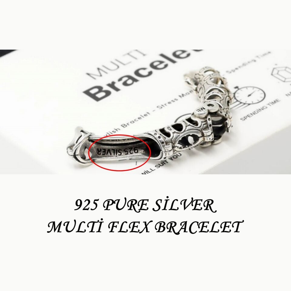 fenerbahçe taraftar yeşim doğal taşlı multi flex pro gümüş bileklik