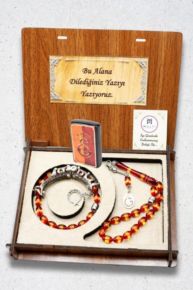 Galatasaray Sürmeli toz kehribar  Zippo Çakmaklı Multi Tespih