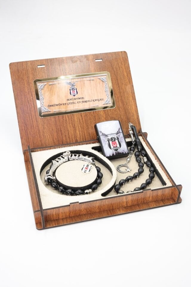 Beşiktaş Sürmeli  Kehribar  Multi Tespih +  Zippo Çakmak