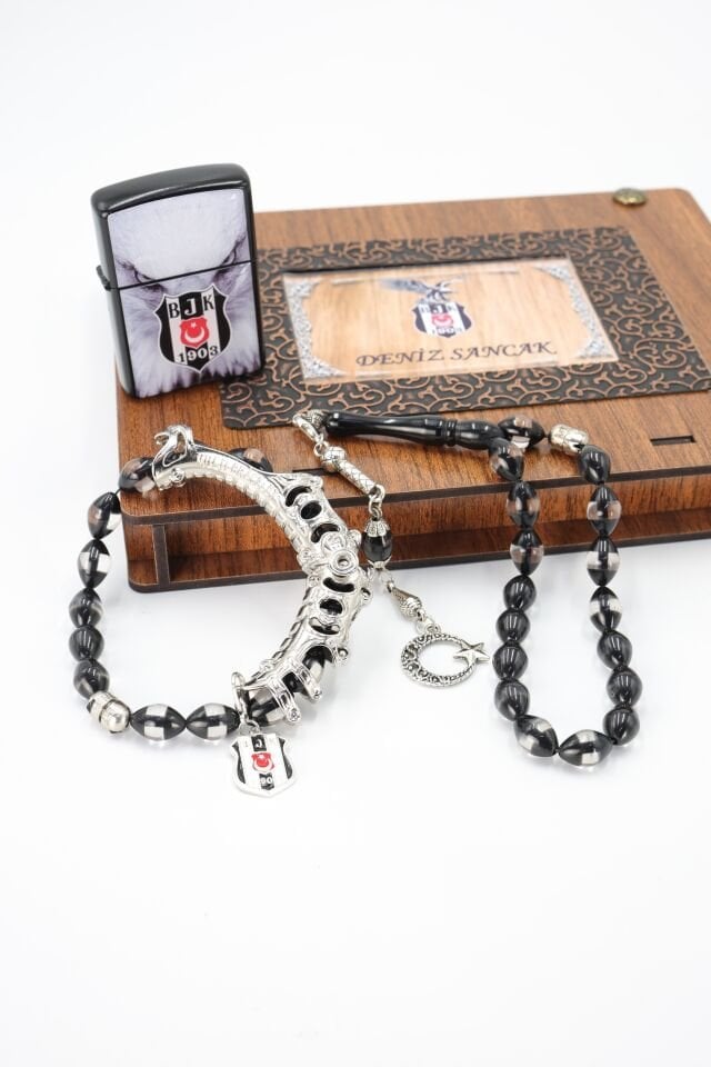 Beşiktaş Sürmeli  Kehribar  Multi Tespih +  Zippo Çakmak