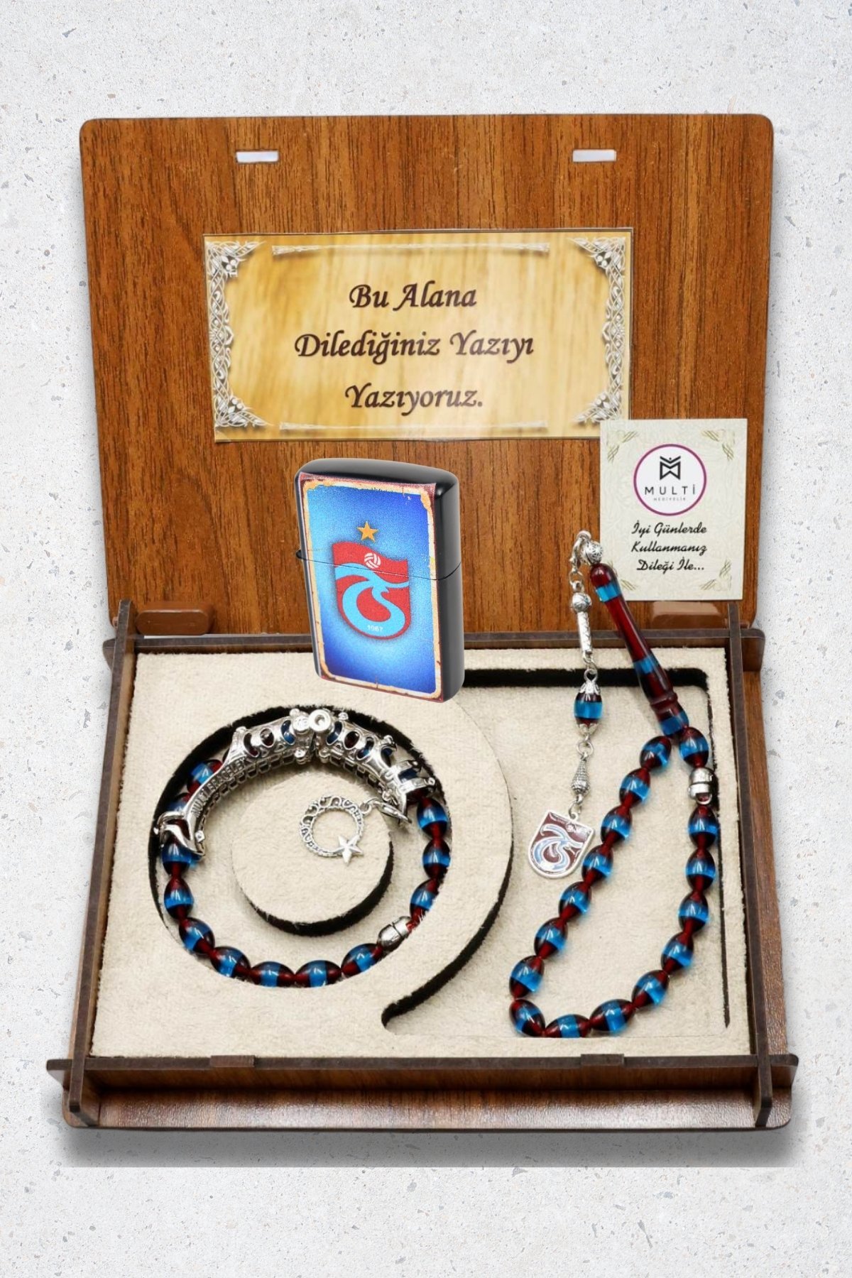 Trabzonspor Sürmeli toz kehribar + trabzonspor çakmaklı Multi Tespih