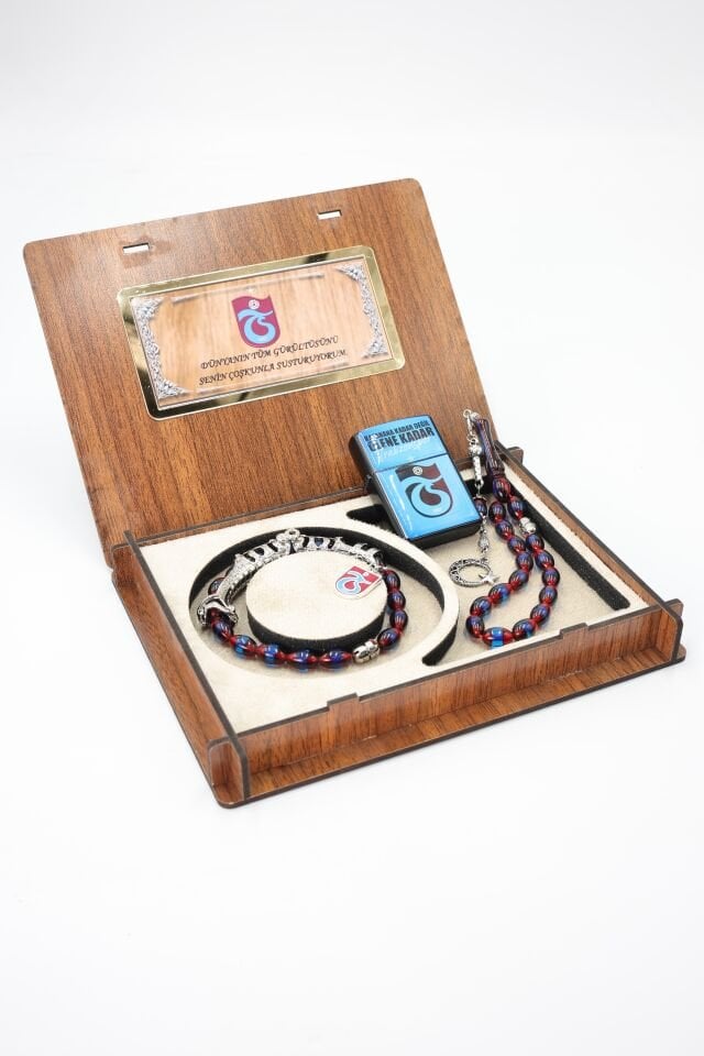 BORDO MAVİ SÜRMELİ KEHRİBAR MULTİ TESPİH + ZİPPO  ÇAKMAK