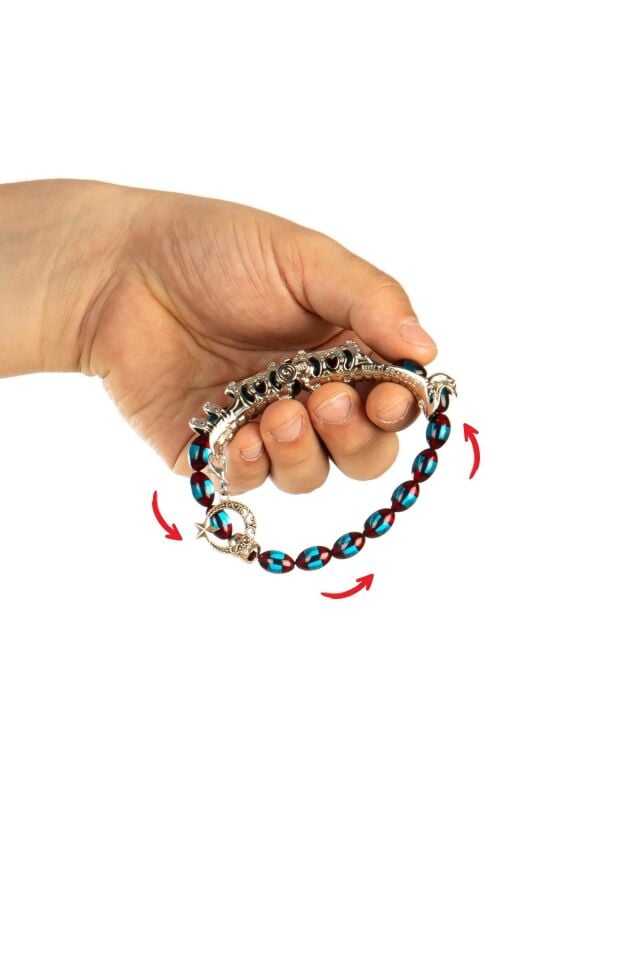 BORDO MAVİ SÜRMELİ KEHRİBAR MULTİ TESPİH + ZİPPO  ÇAKMAK