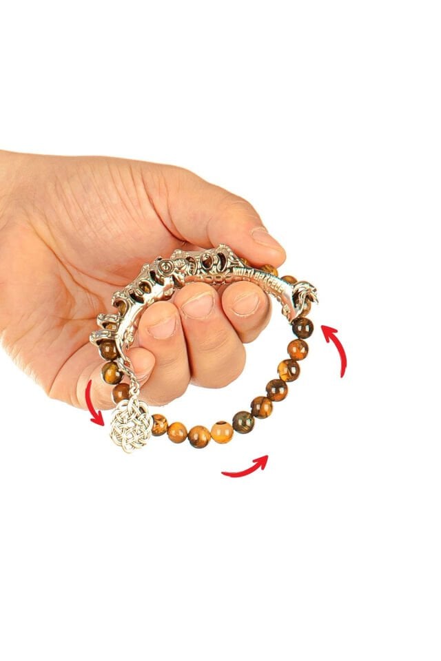 Kaplan Gözü Taşı Multi Tespih – 4’ü 1 Arada Dönüşebilen Doğaltaş Tespih & Bileklik