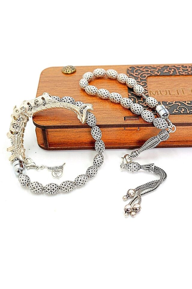 925 Ayar full Gümüş Multi Tespih – 4’ü 1 Arada Ahşap Kutulu Set