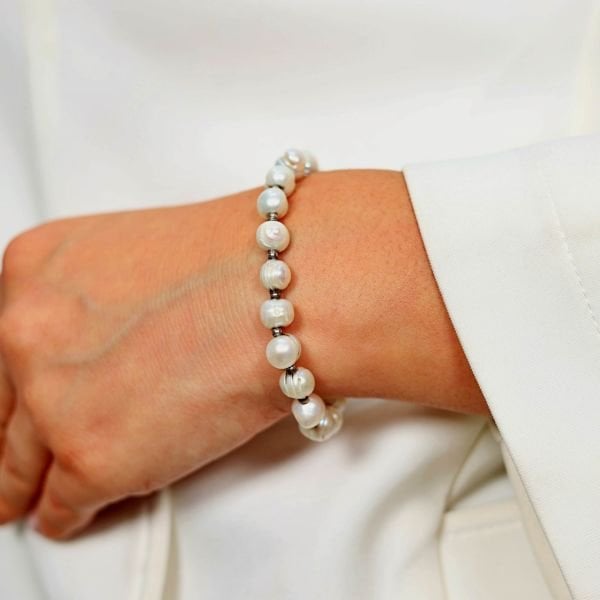 925 ayar gümüş tasarımlı orjinal inci bileklik