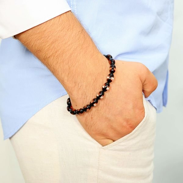 Beşiktaş multi stres bilekliği (Sürmeli kehribar )