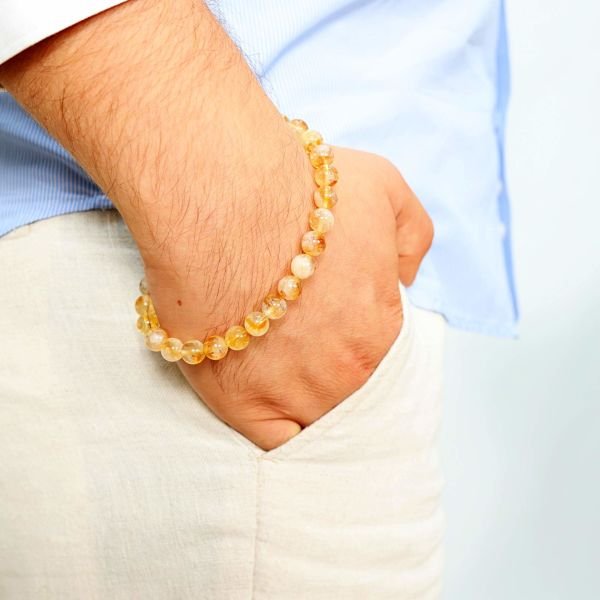 Sitrin doğaltaş multi stres bilekliği ( Bolluk bereket taşı )