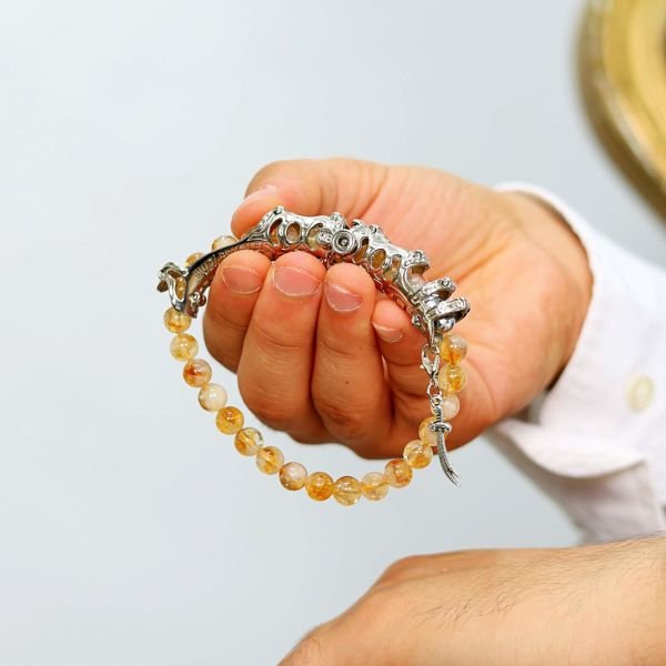 Sitrin doğaltaş multi stres bilekliği ( Bolluk bereket taşı )