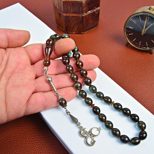 ÜÇHİLAL PÜSKÜLLÜ ATEŞ KEHRİBAR TESPİH