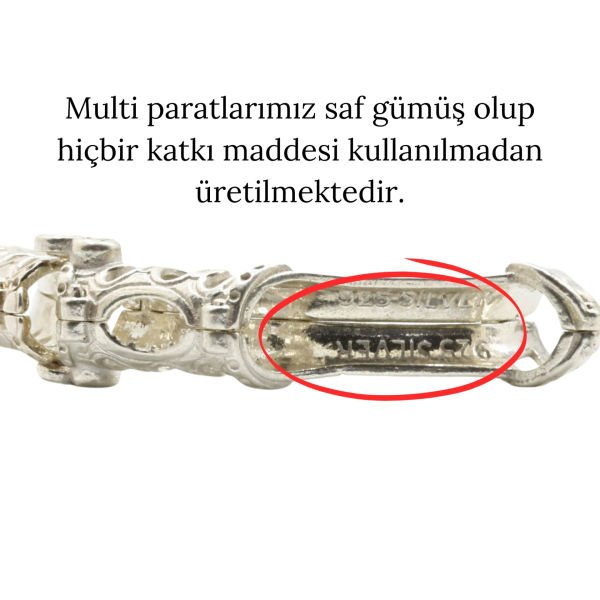 MultiFlex pro  Hematit taşlı 925 ayar gümüş(Eskitme model)