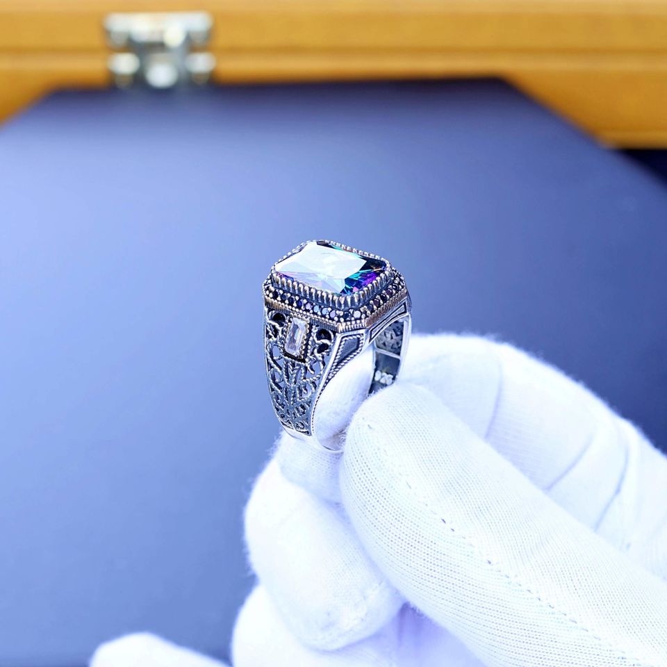 TOPAZ TAŞI 925 AYAR GÜMÜŞ YÜZÜK 3
