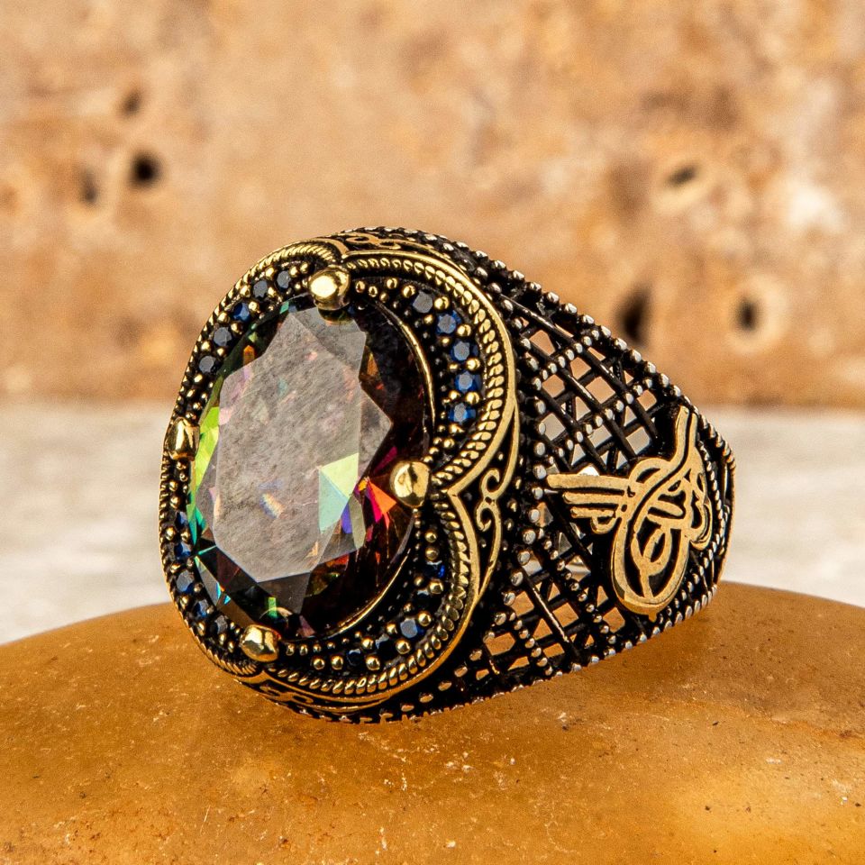 TOPAZ  925 AYAR GÜMÜŞ YÜZÜK 7