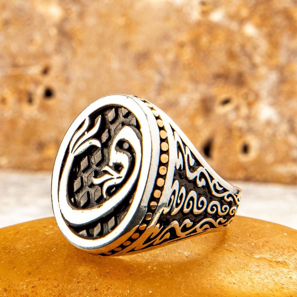 ELİFVAV DESENLİ TAŞI 925 AYAR GÜMÜŞ YÜZÜK 4