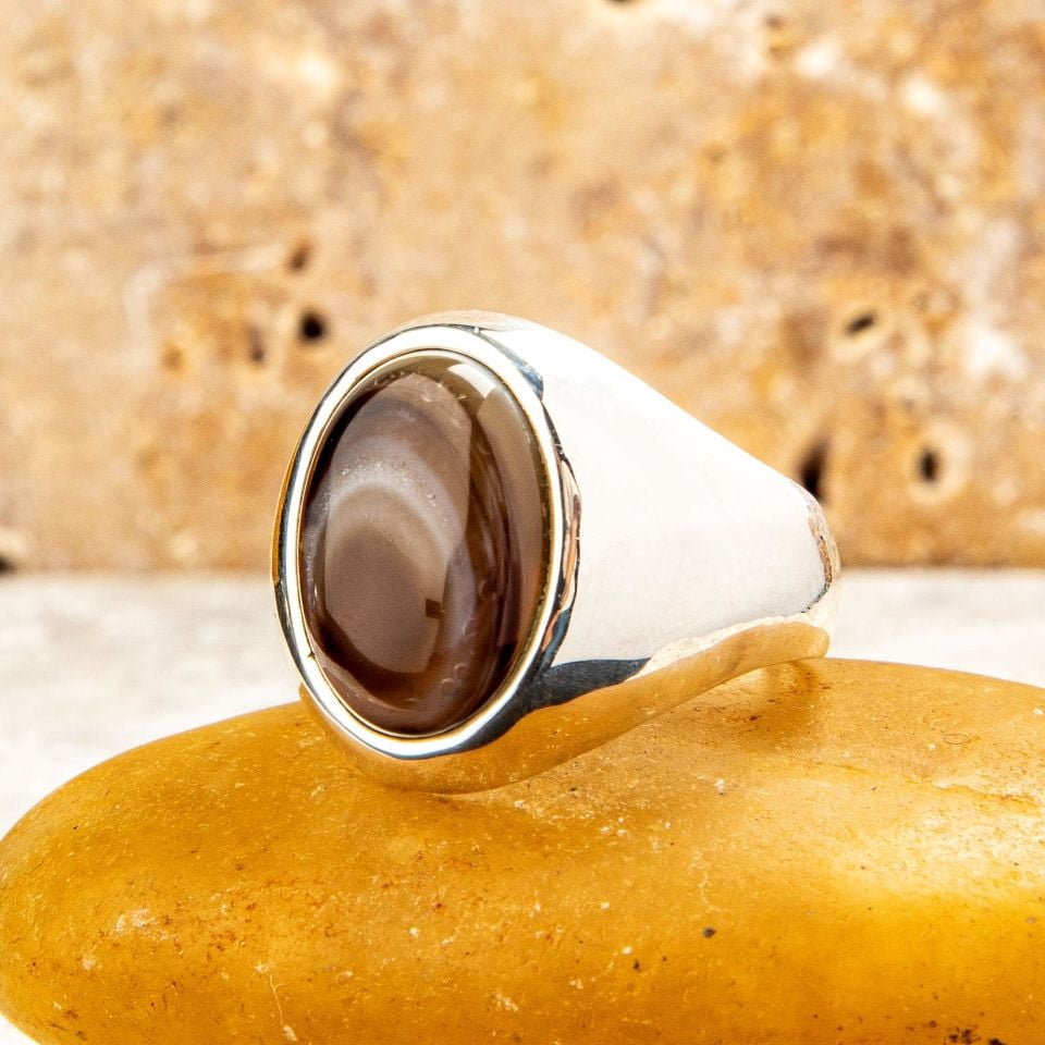 AKİK TAŞI 925 AYAR GÜMÜŞ YÜZÜK 3