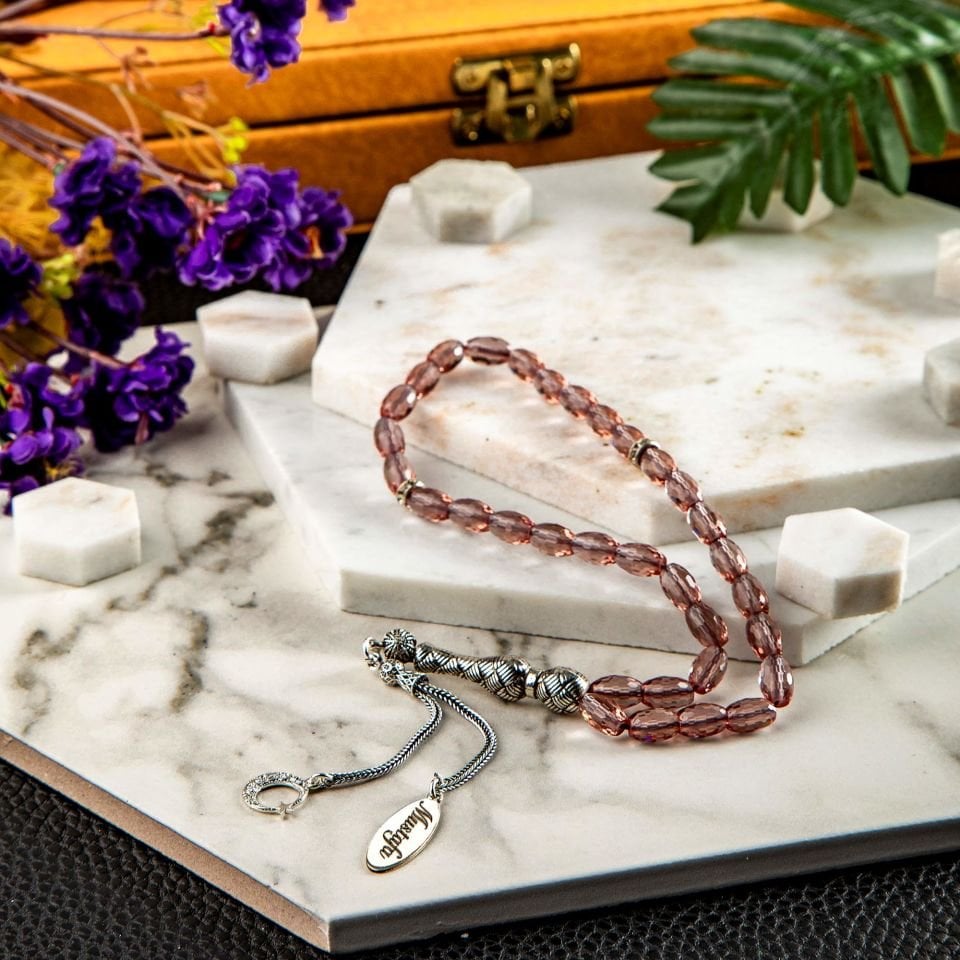 ZULTANİT TAŞI GÜMÜŞ PÜSKÜLLÜ TASARIM TESPİH