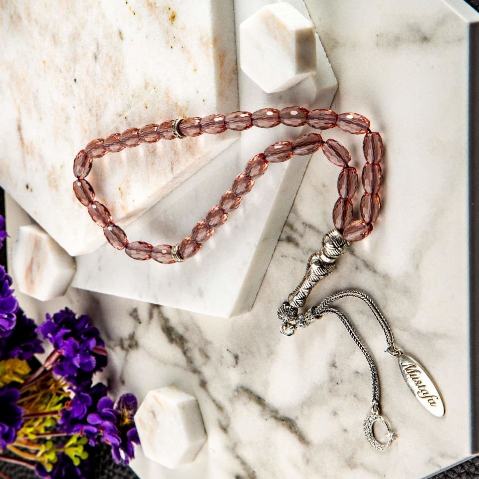 ZULTANİT TAŞI GÜMÜŞ PÜSKÜLLÜ TASARIM TESPİH