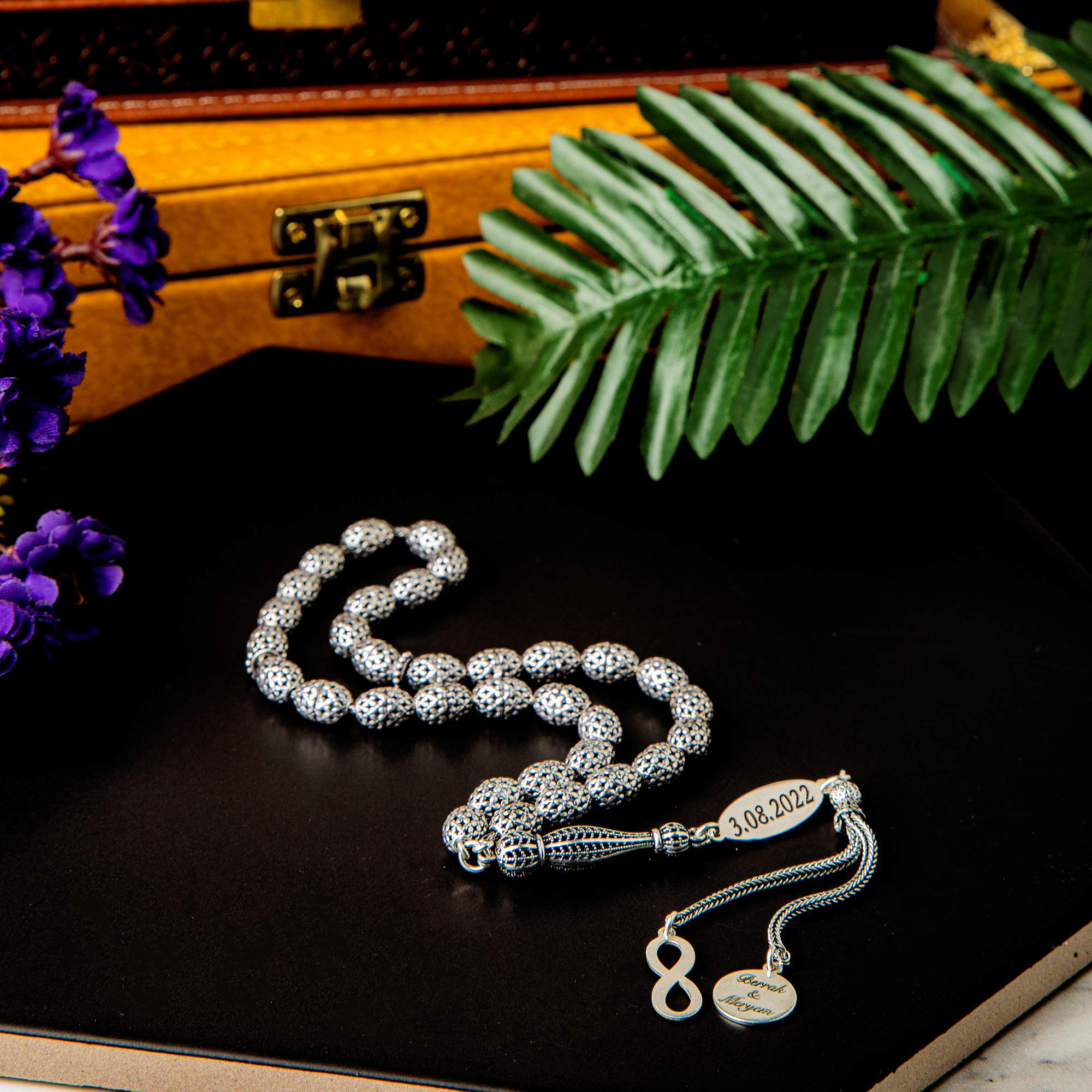 925 AYAR GÜMÜŞ KİŞİYE ÖZEL İSİMLİ TESPİH