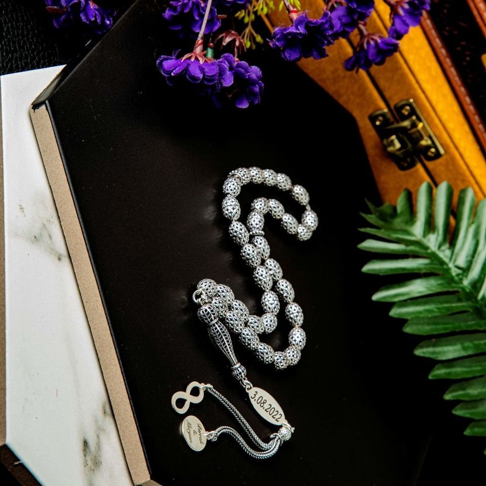 925 AYAR GÜMÜŞ KİŞİYE ÖZEL İSİMLİ TESPİH