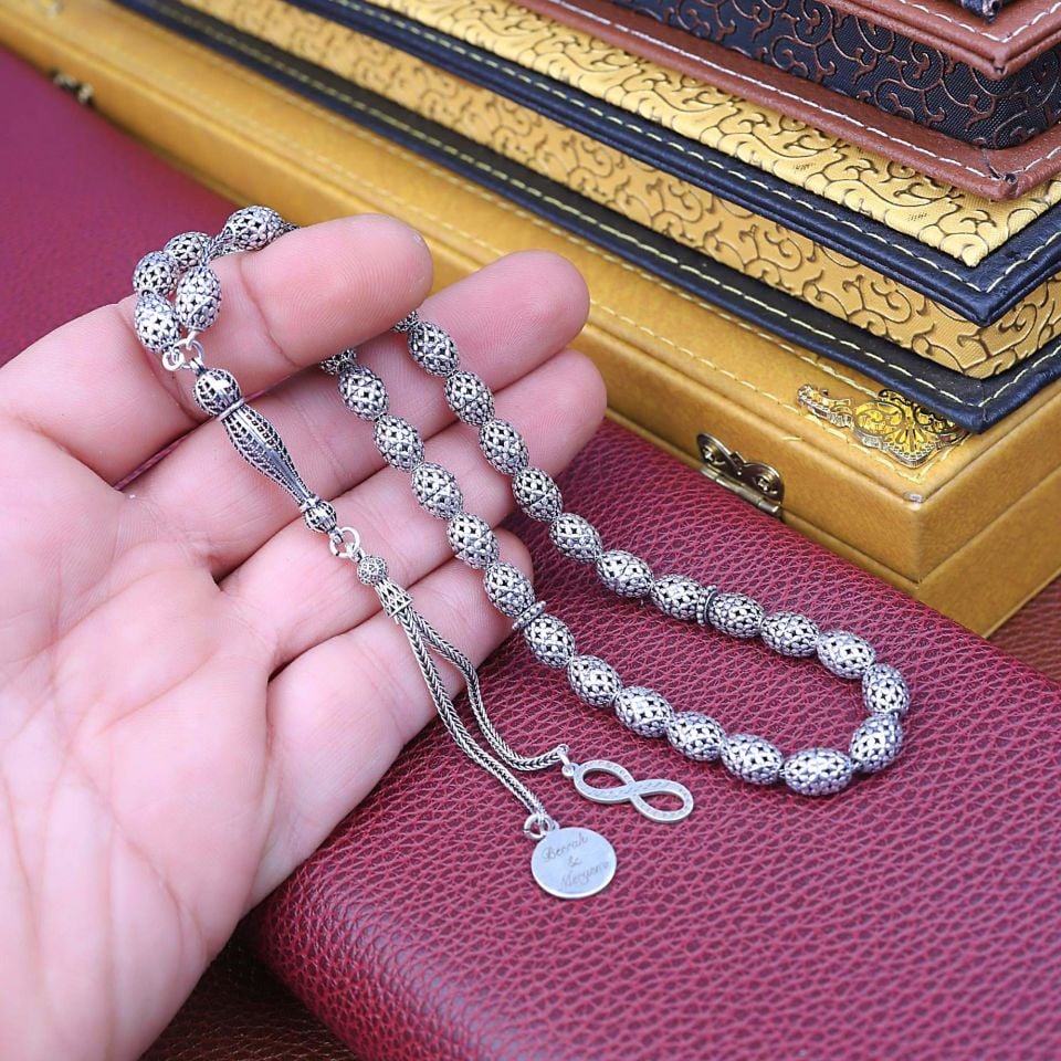 925 AYAR GÜMÜŞ KİŞİYE ÖZEL İSİMLİ TESPİH