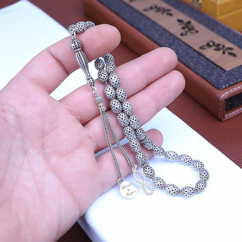 KİŞİYE ÖZEL İSİMLİ GÜMÜŞ  TESPİH