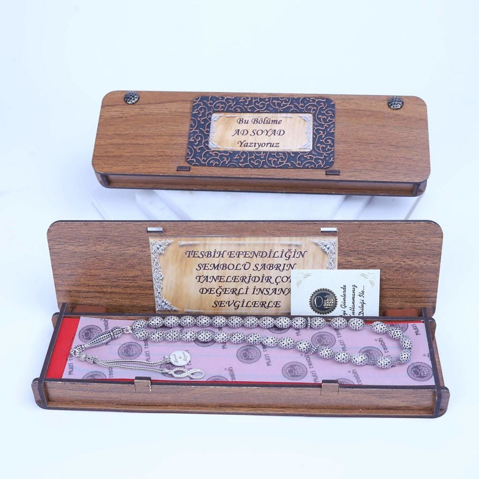 925 AYAR GÜMÜŞ KİŞİYE ÖZEL İSİMLİ TESPİH