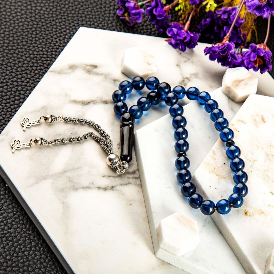 BAĞA  GÜMÜŞ PÜSKÜLLÜ TASARIM TESPİH